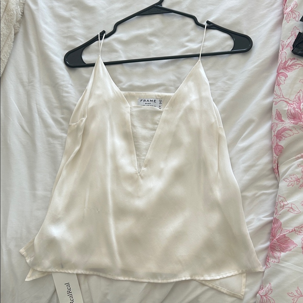 Frame Denim Women's Ivory Silk Camisole